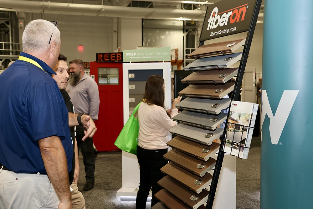 Attendee viewing Fiberon decking products